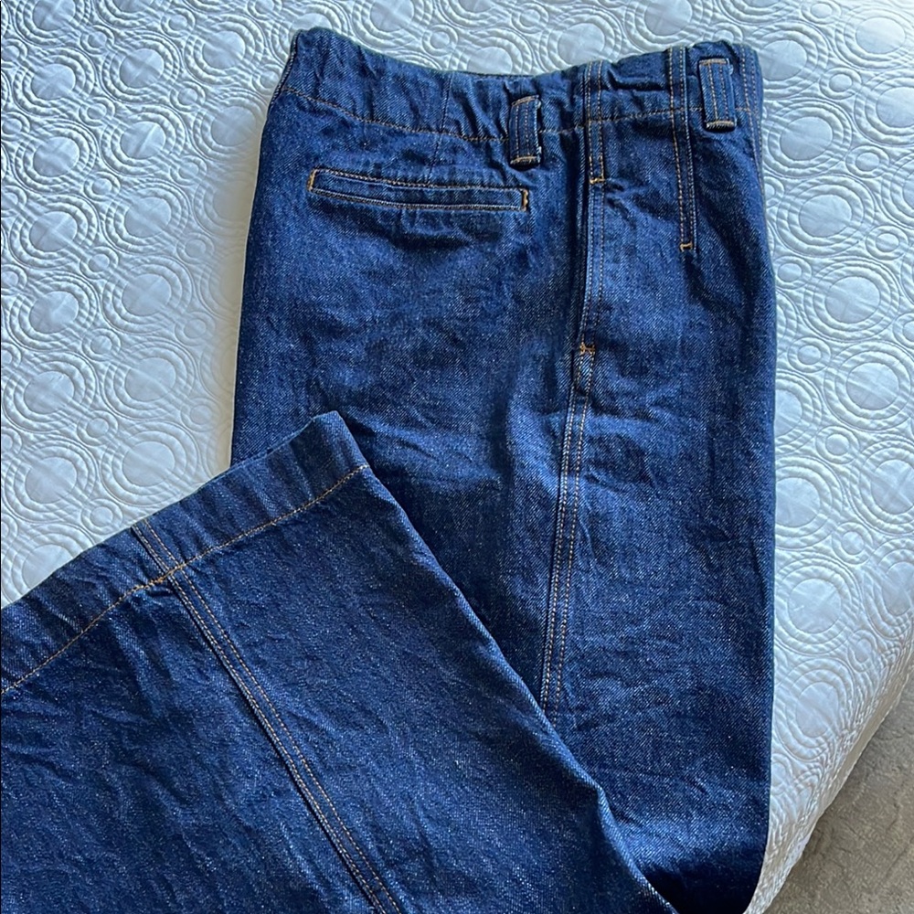 Blue Straight-Leg Jeans with Textured Denim